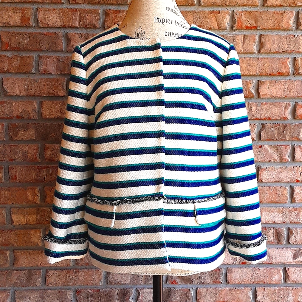 Talbots Long Sleeve Multi-colored Tweed Blazer.